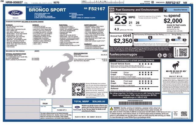 Certified 2024 Ford Bronco Sport Badlands AWD/4WD image 33