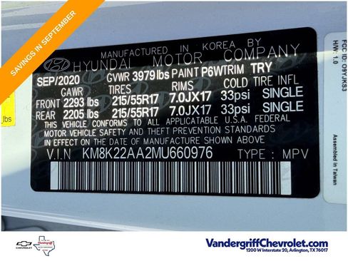 Used 2021 Hyundai Kona SEL w/ Cargo Package FWD image 12