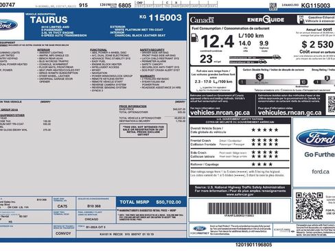 Used 2019 Ford Taurus Limited AWD/4WD image 1
