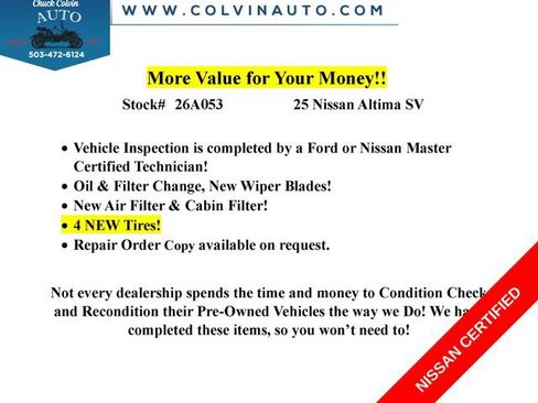 Certified 2025 Nissan Altima 2.5 SV image 7