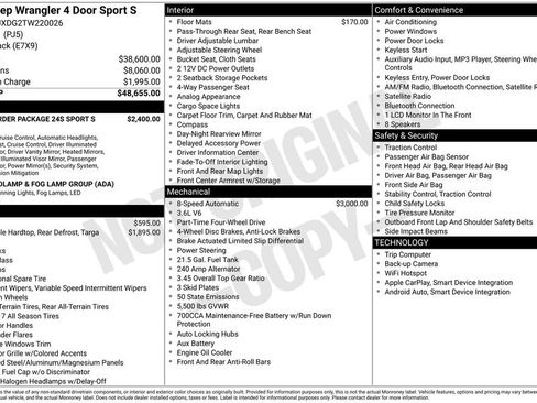 New 2026 Jeep Wrangler Unlimited Sport AWD/4WD image 22