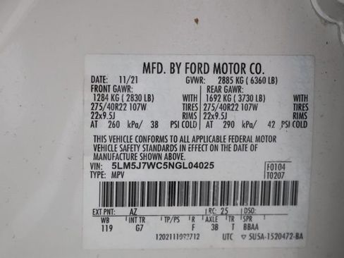 Used 2022 Lincoln Aviator Reserve w/ Equipment Group 201A RWD image 44