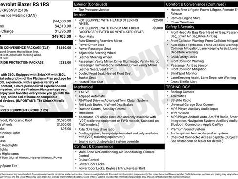 Used 2022 Chevrolet Blazer RS w/ Enhanced Convenience Package AWD/4WD image 3