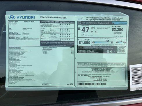 New 2026 Hyundai Sonata SEL image 13