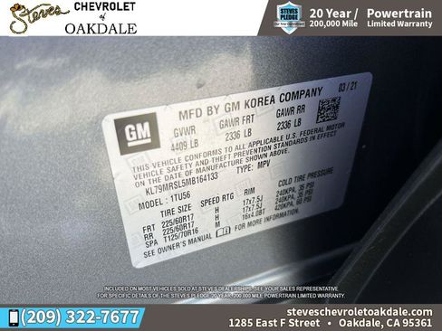 Certified 2021 Chevrolet TrailBlazer LT w/ Sun and Liftgate Package AWD/4WD image 36