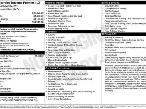 Used 2019 Chevrolet Traverse Premier AWD/4WD image 6
