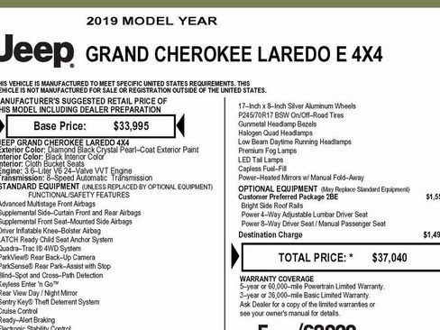 Used 2019 Jeep Grand Cherokee Laredo image 3