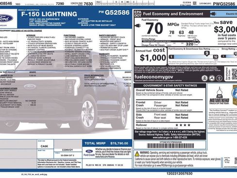 Used 2023 Ford F150 Lightning Lariat w/ Equipment Group 511A High image 5