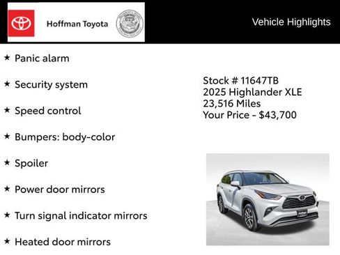 Certified 2025 Toyota Highlander XLE AWD/4WD image 37