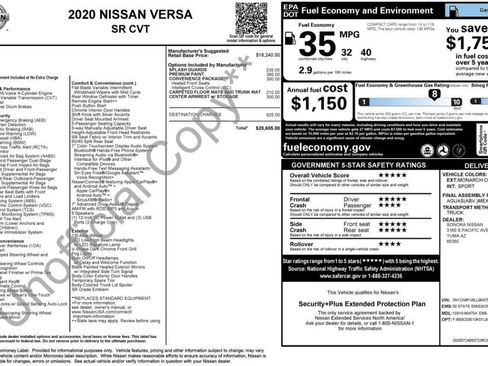 Used 2020 Nissan Versa SR w/ Convenience Package image 14