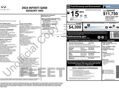 Used 2024 INFINITI QX80 Sensory w/ Cargo Package AWD/4WD image 59