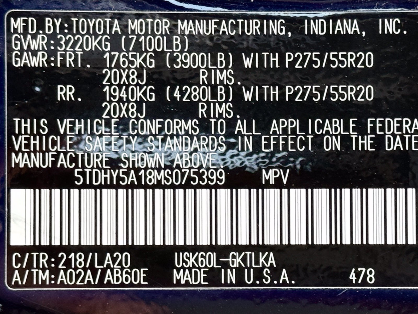 Used 2021 Toyota Sequoia Nightshade w/ Safety & Convenience Package RWD image 55