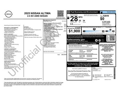 New 2025 Nissan Altima 2.5 SV w/ SV Premium Package