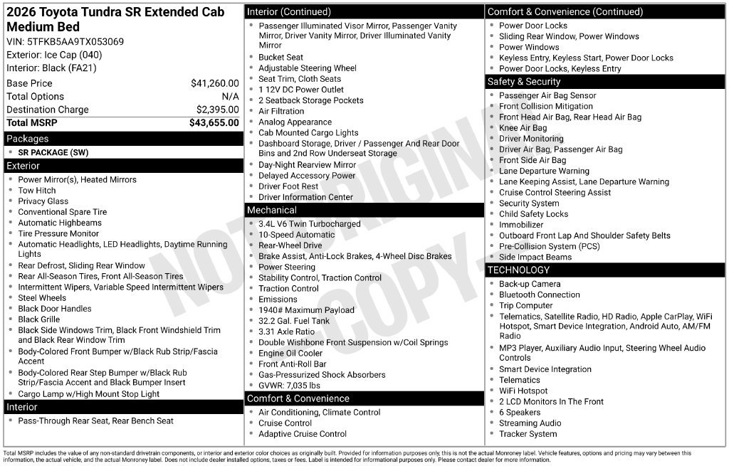 Used 2026 Toyota Tundra SR RWD image 28