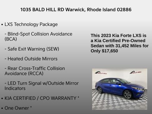 Certified 2023 Kia Forte LXS w/ LXS Technology Package image 7