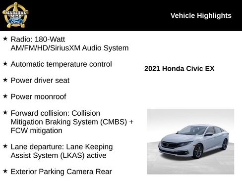 Used 2021 Honda Civic EX image 2