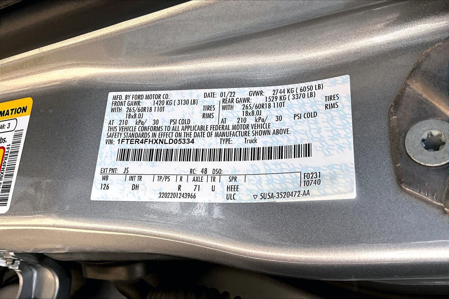 Used 2022 Ford Ranger Lariat w/ Equipment Group 501A High AWD/4WD image 37