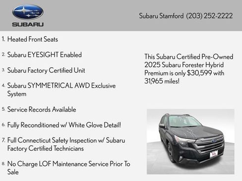 Certified 2025 Subaru Forester Premium AWD/4WD image 2