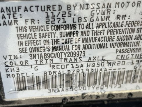 New 2026 Nissan Sentra SV w/ Floor Mat Package image 17