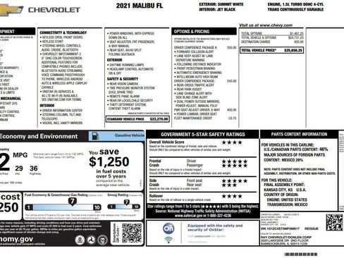 Used 2021 Chevrolet Malibu LS w/ Driver Confidence Package II FWD image 5