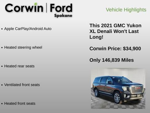 Used 2021 GMC Yukon XL Denali w/ Denali Premium Package AWD/4WD image 12