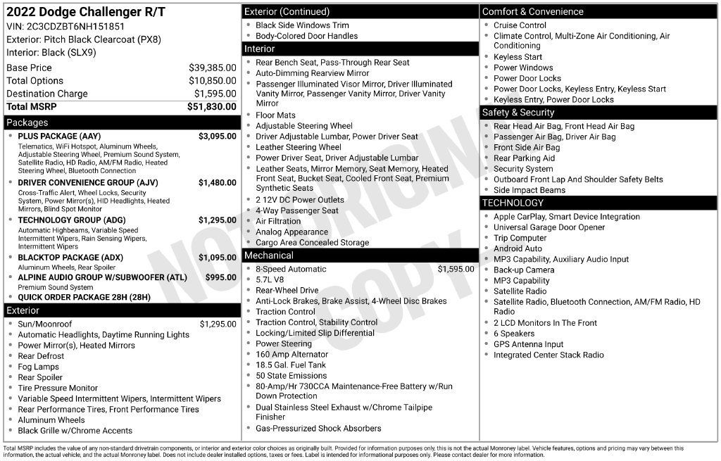 Used 2022 Dodge Challenger R/T w/ Plus Package RWD image 2