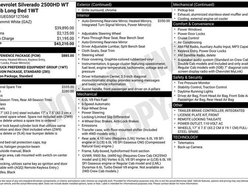 Used 2016 Chevrolet Silverado 2500 W/T w/ WT Convenience Package AWD/4WD image 4