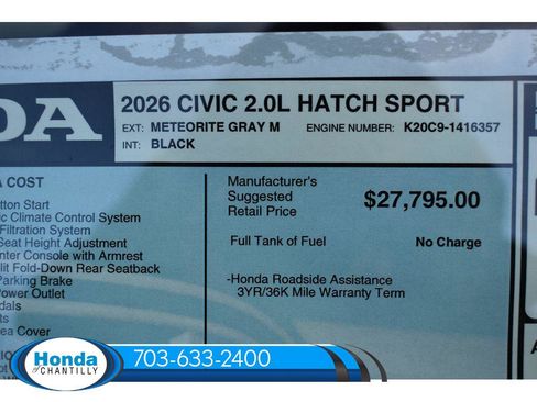 New 2026 Honda Civic Sport image 32