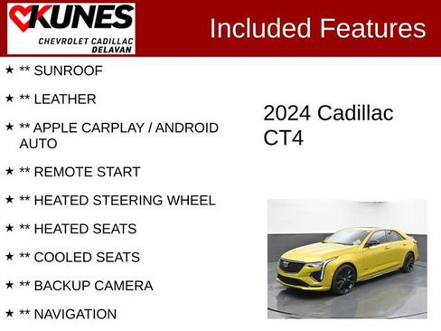 Used 2024 Cadillac CT4 V w/ LPO, ONYX Package image 3