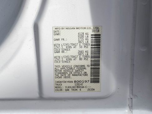 Used 2019 Nissan NV 2500 SV w/ Navigation Package image 49