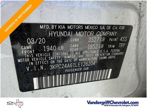 Used 2020 Hyundai Accent SEL w/ Cargo Package FWD image 12