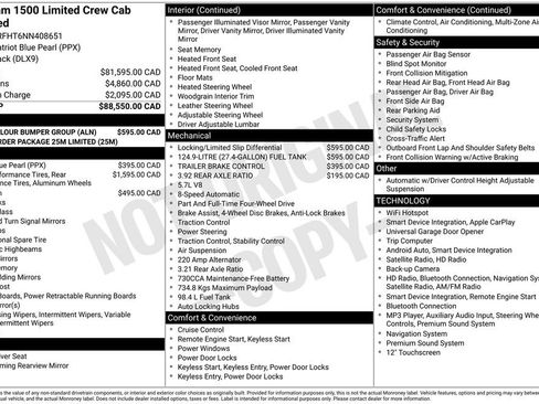 Used 2022 RAM 1500 Limited w/ Body-Colour Bumper Group AWD/4WD image 14