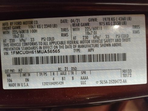 Used 2021 Ford Escape SEL FWD image 33