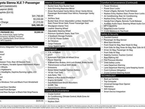 Used 2021 Toyota Sienna XLE w/ XLE Plus Package AWD/4WD image 4