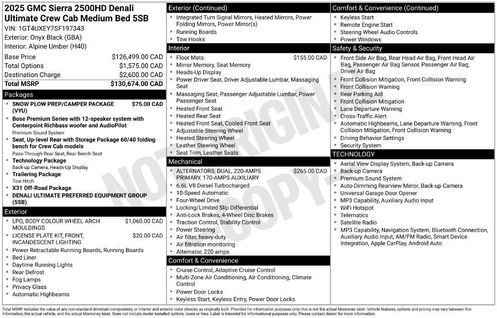 Used 2025 GMC Sierra 2500 Denali Ultimate w/ Snow Plow Prep/Camper Package AWD/4WD image 1