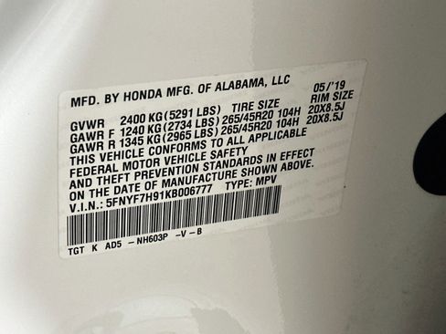 Used 2019 Honda Passport Touring image 12