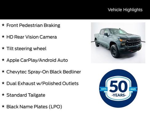 Used 2025 Chevrolet Silverado 1500 Custom Trail Boss w/ LPO, Dark Essentials Package AWD/4WD image 26