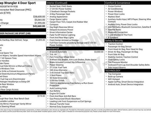 New 2026 Jeep Wrangler Unlimited Sport AWD/4WD image 39