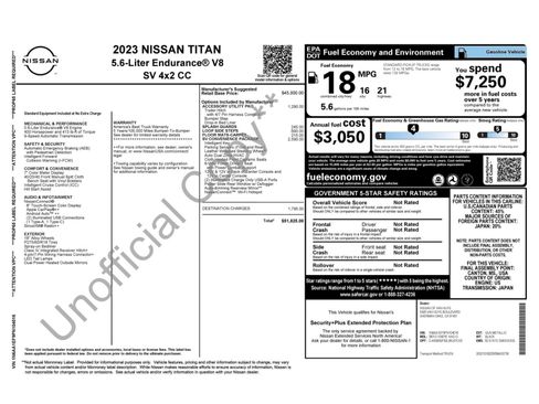 Used 2023 Nissan Titan SV w/ SV Convenience Package RWD image 48