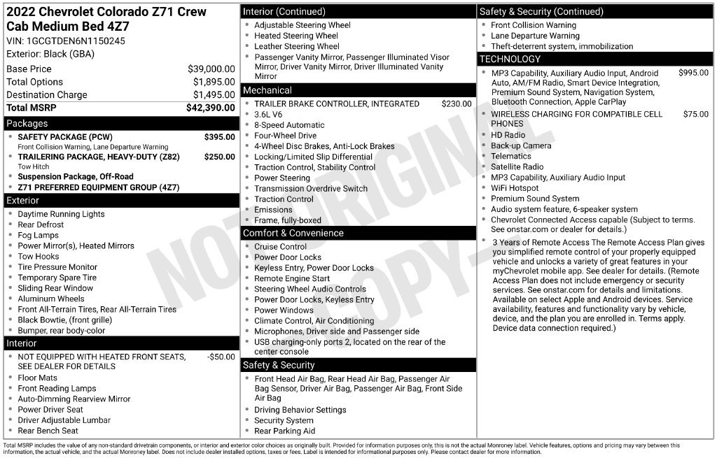 Certified 2022 Chevrolet Colorado Z71 w/ Safety Package AWD/4WD image 37