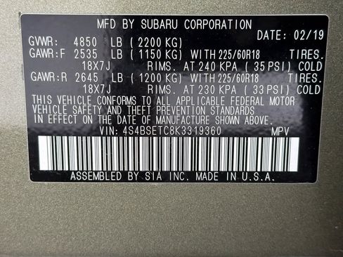 Used 2019 Subaru Outback 3.6R Touring w/ Popular Package #3A image 30