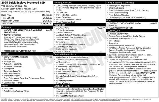 Certified 2025 Buick Enclave Preferred AWD/4WD image 38