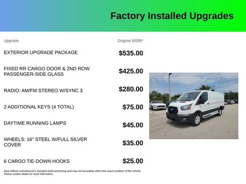 Used 2025 Ford Transit 250 Low Roof w/ Exterior Upgrade Package RWD image 4