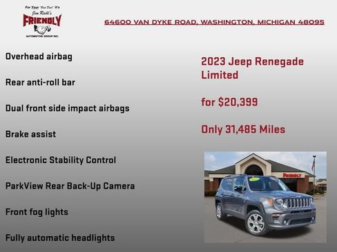 Used 2023 Jeep Renegade Limited AWD/4WD image 20