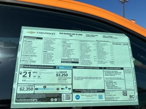 New 2026 Chevrolet Colorado W/T w/ WT Custom Package image 34