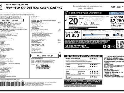 Used 2017 RAM 1500 Tradesman w/ Popular Equipment Group image 3