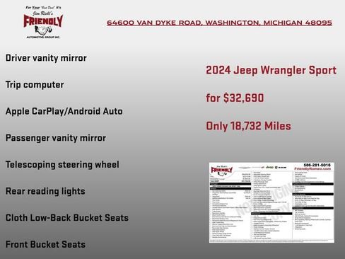 Used 2024 Jeep Wrangler Unlimited Sport AWD/4WD image 8