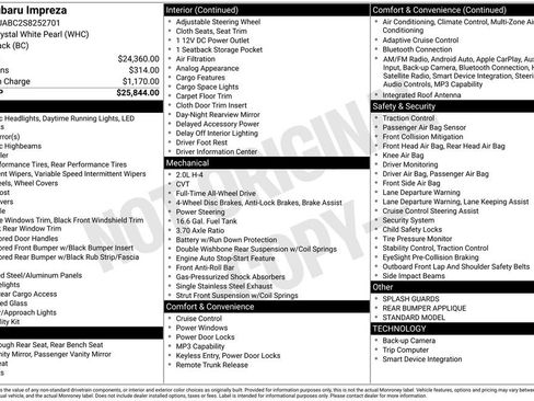 Certified 2025 Subaru Impreza 2.0i AWD/4WD image 11