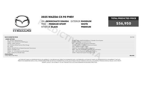 Used 2025 MAZDA CX-90 Plug-In Hybrid w/Premium Sport AWD/4WD image 2