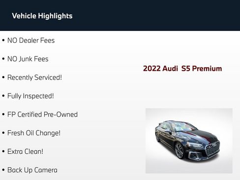 Used 2022 Audi S5 Premium w/ Convenience Package AWD/4WD image 54